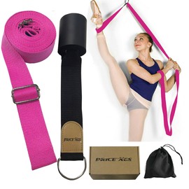 Adjustable Leg Stretcher Lengthen Ballet Stretch Band - Easy Install on Door Flexibility Stretching Leg Strap Great Cheer Dance Gymnastics Trainer stretching equipment taekwondo Training (rose)