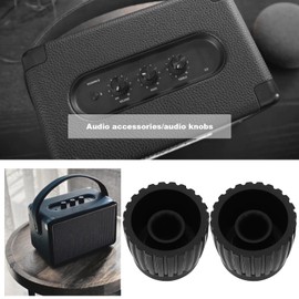 ECSiNG 10PCS Audio Knobs Shaft Pots Knob Amplifier Push On Audio Knob Barrel Audio Knob Compatible with Marshall Amp JCM 800 900 2000 Plexi JMP, Black