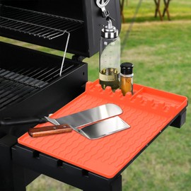 OURCAMP - Tapete de silicona para parrilla Blackstone grande, espátula, almohadilla de goteo, accesorios para barbacoa, parrilla al aire última intervensión y encimera de cocina, reutilizable