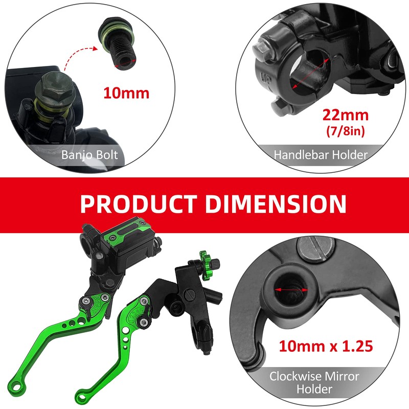 JAVIK Updated Universal Bike Brake Master Cylinder Clutch Lever Set
