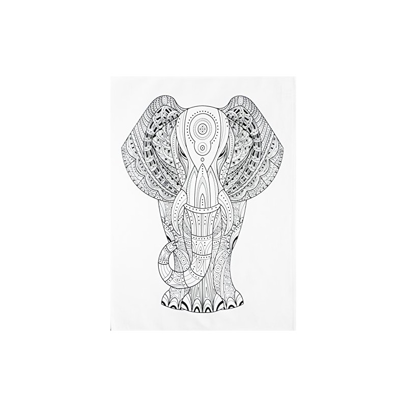 Half a Donkey The Big Zentangle Elephant - Large Cotton