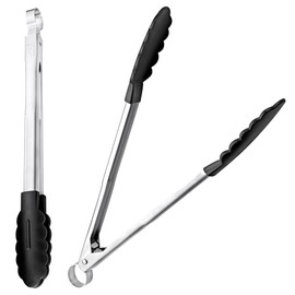 Lurch 533429 All-In-One Tongs / Kitchen Tongs with Non-Stick Stainless Steel Ends and Heat-Resistant Nylon, 30.5 cm, Set of 2