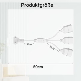 VIEVRE VIEVRE Verl?ngerungskabel Flachstecker, 3 in 1 Eurostecker Verl?ngerung, Flachstecker Verl?ngerung, Stromkabel Flach 250V, Verl?ngerungskabel Flach 50cm fr TV PC Computer Monitor
