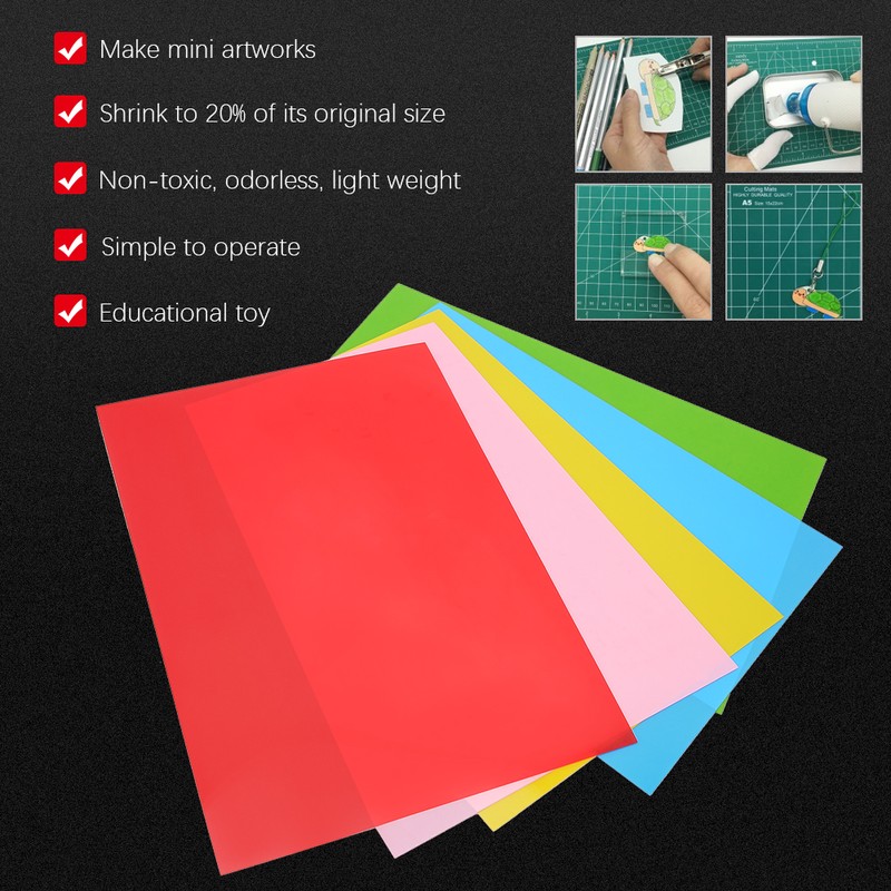 10Pcs Shrink Film Frosted Heat Shrinkable Colored Pencials HandPainted DIY