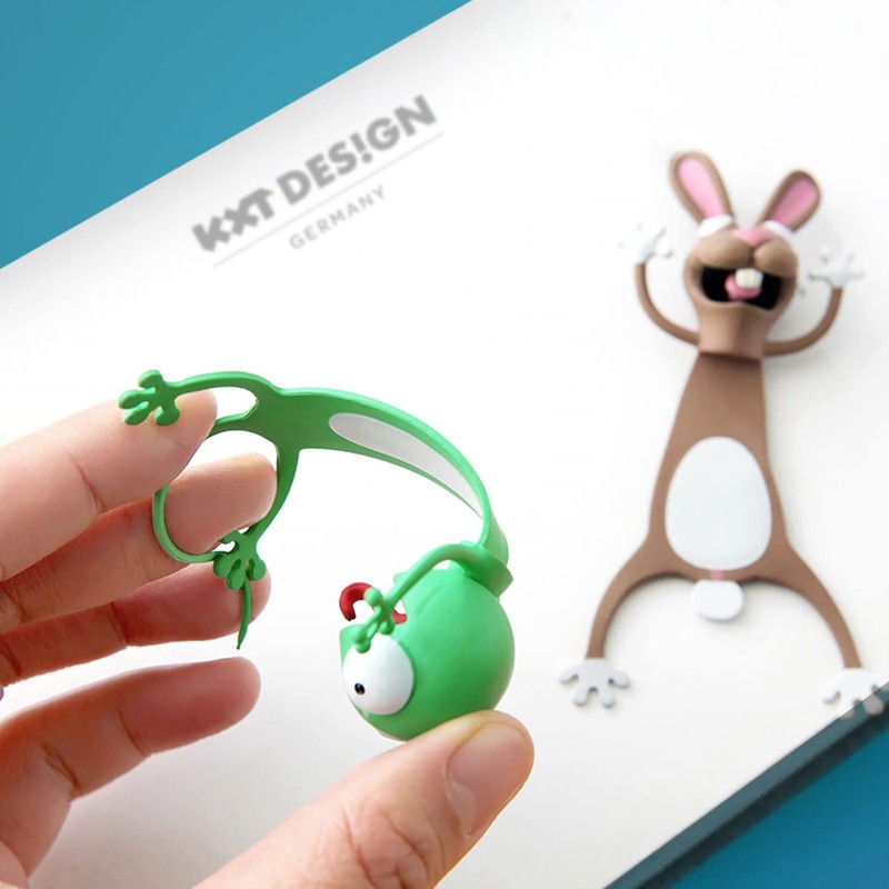 KXT Bookmarks for Children - Funny 3D Cartoon Animals -
