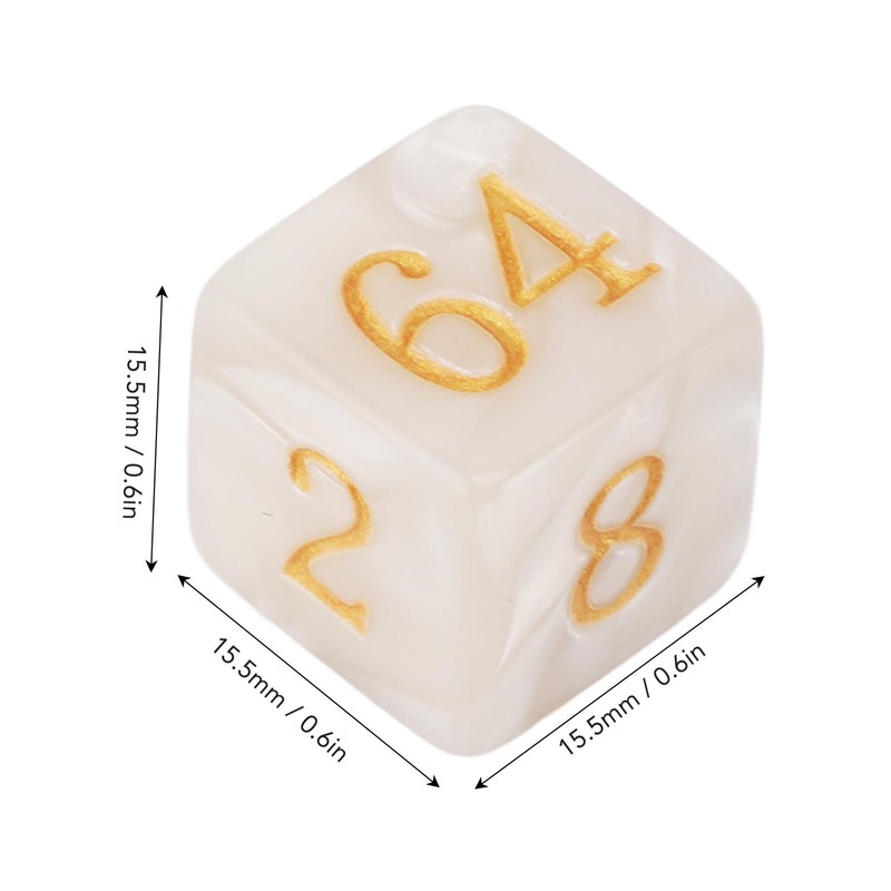 30PCS Number Dice Six Sided Multiples of 2 Number Plastic