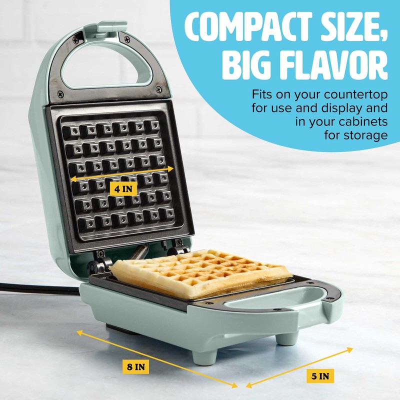 Tasty Mini Nonstick Waffle Maker, Perfect for Individual Waffles, Hash