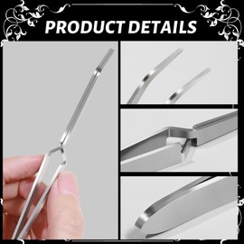 JEYORZY Pack of 2 Tweezers Nail Pinch, Nail Shapes, Stainless Steel Pinch Pliers, Tweezers, Tweezers Shapes, Stainless Steel Clip, Nail Art, Multifunctional Nail Nippers, Tweezers Tool for Nail Tip