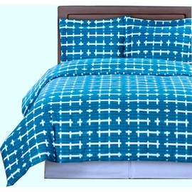 sheetsnthings Luxury 3pc - Norwich Lake Blue- Full/Queen Duvet Cover Set 100% Cotton 100% Cotton Fiber Reactive Prints with Matching Pillow Shams