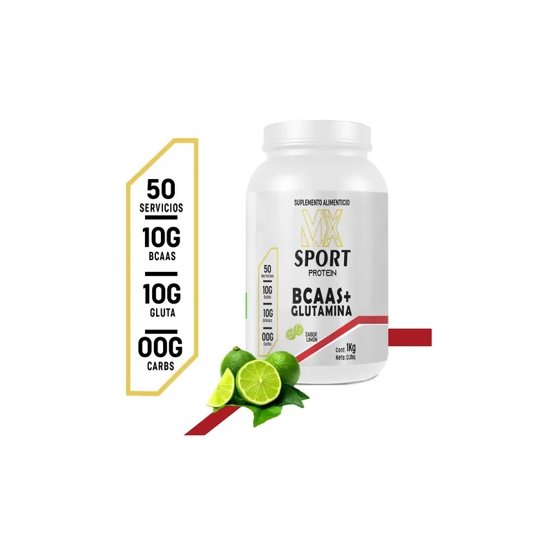 Aminoácidos Bcaas Glutamina Mx Sport 1 Kg Varios Sabores