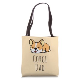 Corgi Dad Cute Welsh Dog Lazy corgi puppy sleeping Lover Tee Tote Bag