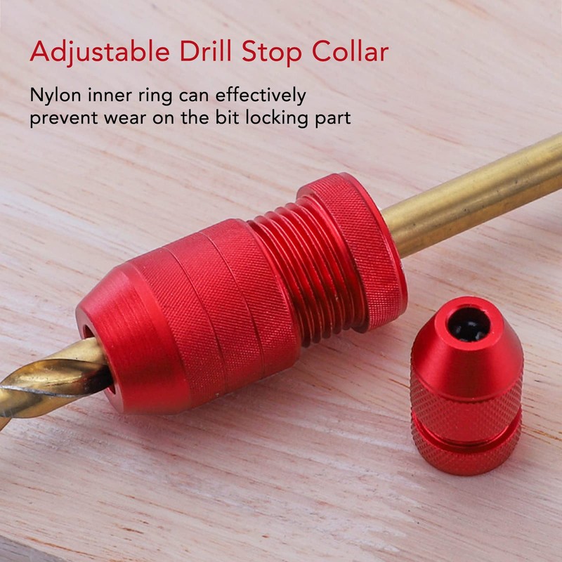Adjustable Drill Stop Collar, Aluminum Alloy Wood Drill Bit Depth