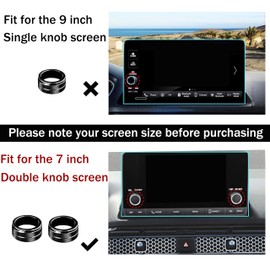 Knob Covers for Honda Civic Accessories 2025 2024 2023 2022 for CRV 2025 2024 2023 for Acura Integra 2025 2024 2023 A/C Switch, Air Vent, Audio Control, Push Start Button Cover Ring 11Pcs (Black)