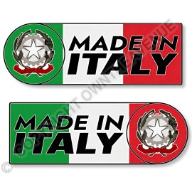 OwnTheAvenue Made In Italy Italian Flag Set Racing Drifting Euro Vinyl Sticker Decals 4"