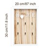 Volumoon Wooden Key Holder, Wall-Mounted Key Rack with 6 Hooks,