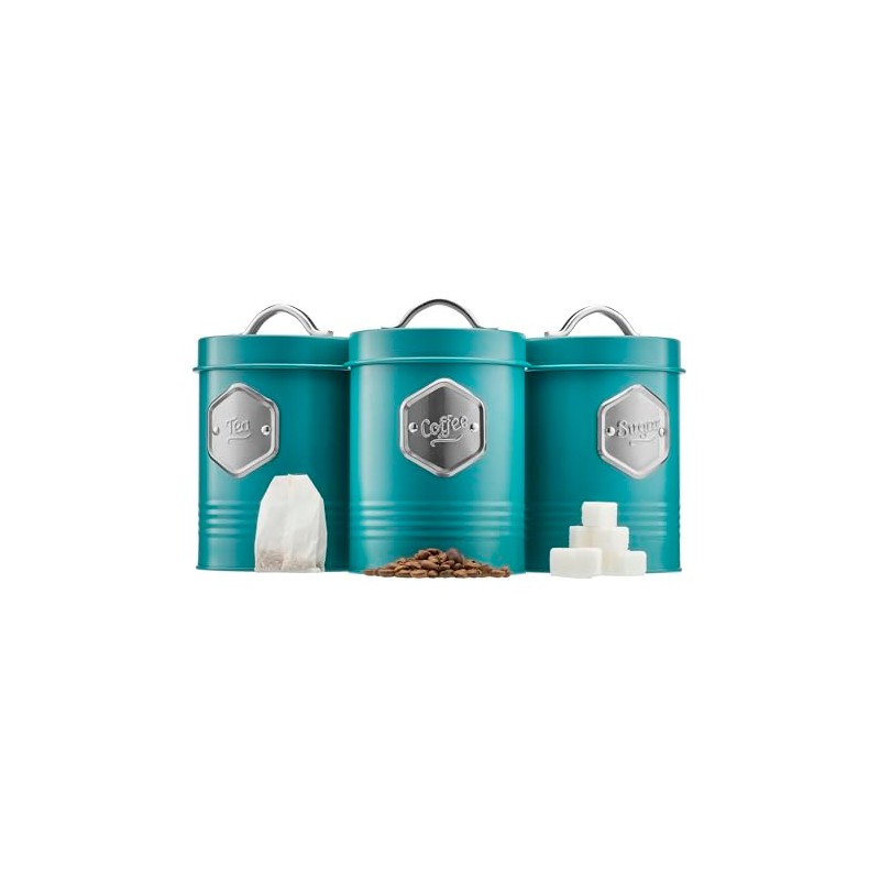 Cooks Professional 3 Piece Tea Coffee Sugar Cannister Set |