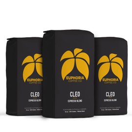 EUPHORIA COFFEE CO. Cleo Whole Bean Coffee - Espresso Blend | 12oz Bag (3 Pack)