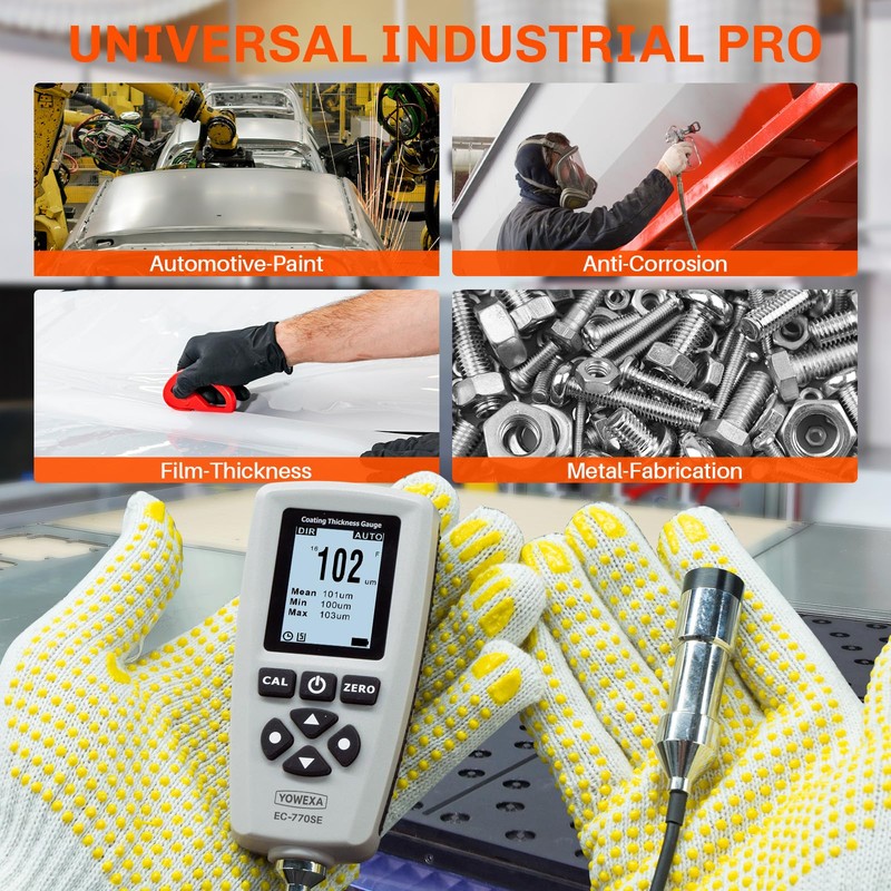 YOWEXA EC-770SE Professional Coating Thickness Gauge with External Probe, Digital