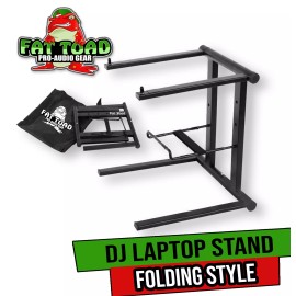 Fat Toad Folding DJ Laptop Stand with Sub-tray Shelf FAT TOAD | Pro Audio Computer Table