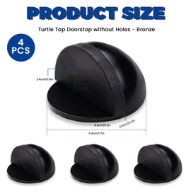 Thatyro 4 Stück Halbkuppel-Bodentürstopper ohne Bohren, selbstklebender Edelstahl-Türstopper, halbe Kuppel-Bodenstoßstange, Wandschutz für Wohnzimmer, Büro (schwarz)