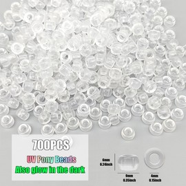 GMMA UV Pony Beads for Bracelet Plastic Beads for Jewelry Making Glow in The Dark Beads Color Changing Beads Sunlight Beads 6x9mm Beads for Friendship Bracelets DIY Necklace Party Decoration Supplies