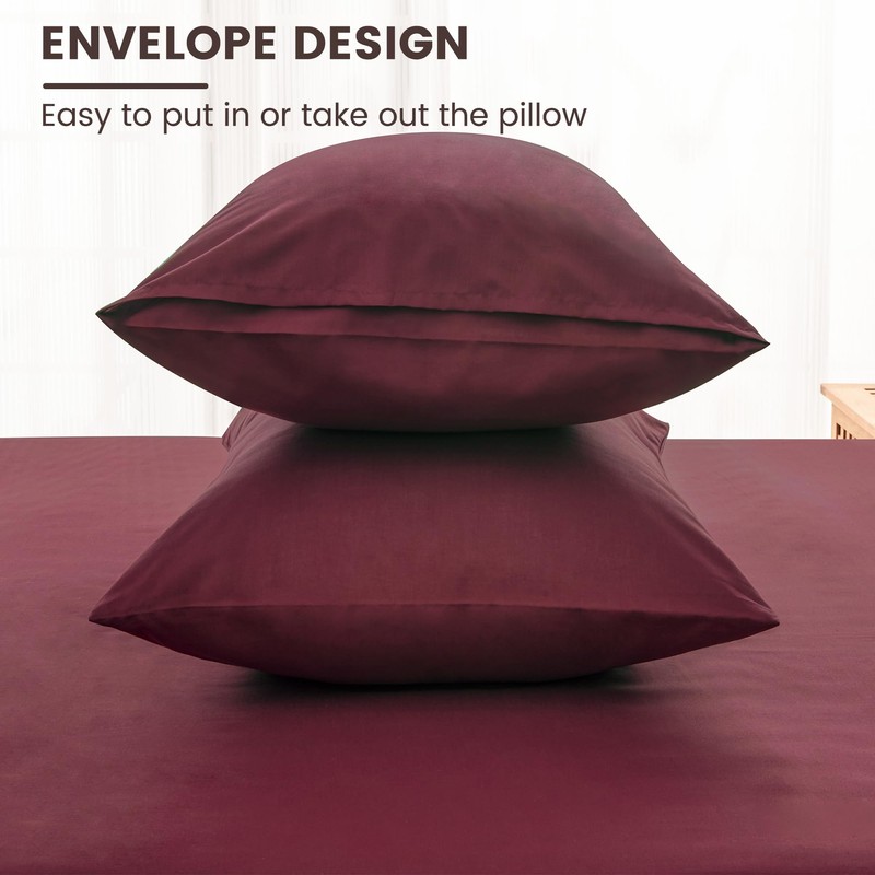 LINENOVA Luxury Cotton Blend Pillowcases (Set of 2) - Standard