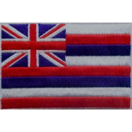 Unbranded Hawaii USA State Flag Embroidered Patches 3"x2" iron-on