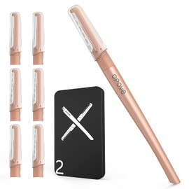 OPOVE Dermaplaning Tool Set,Professional Dermaplane Tools with 6 Refill Blades,Peach Fuzz Removal & Eyebrow Shaper–Face Shavers for Women,Facial Hair Razor Help Exfoliate and Smooth the Skin-Champagne