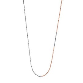 Engelsrufer Women's pea chain necklace made of rhodium-plated sterling silver and rose gold plated in rose gold and silver, lobster clasp, length: 60 cm, Sterling Silver, No Gemstone