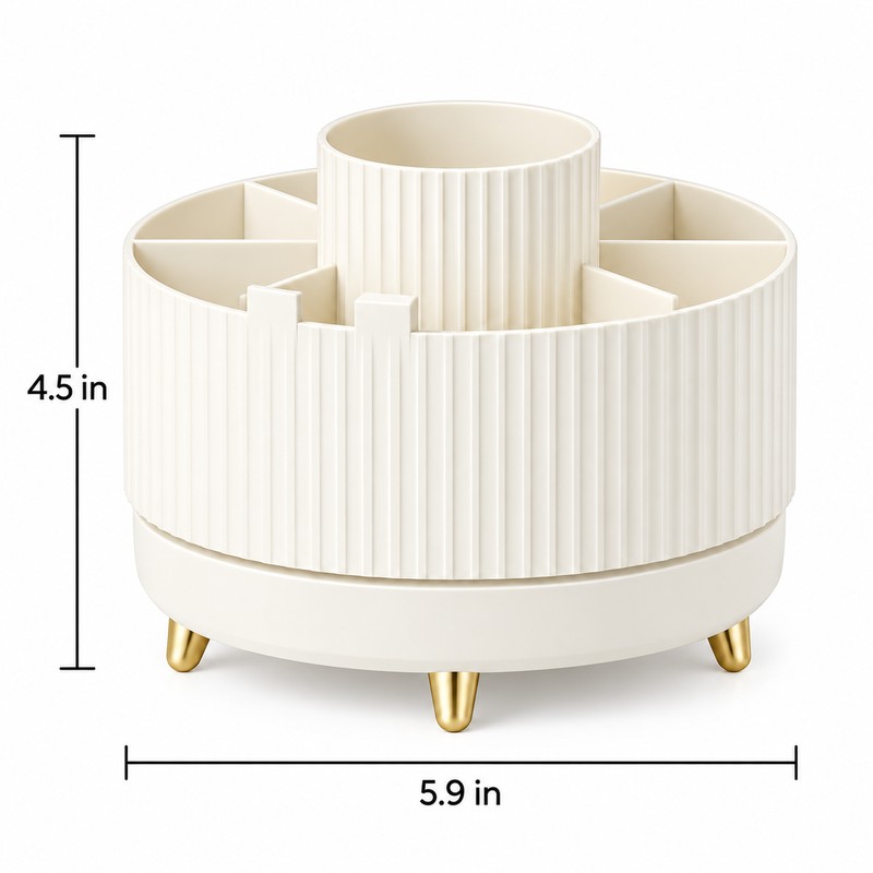Rotating Makeup Organizer for Daily Beauty Storage – Easy-Access Plastic