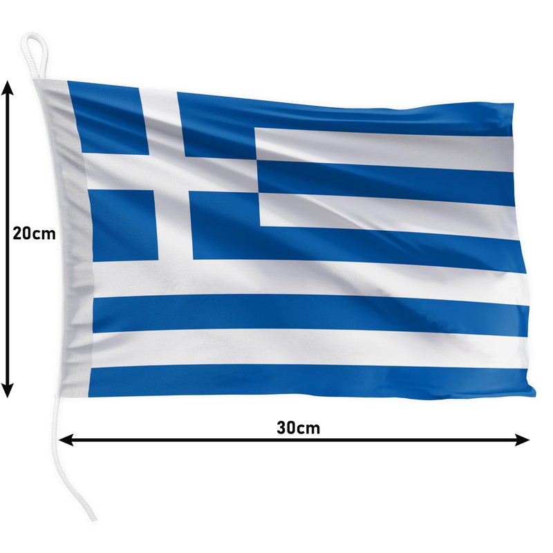 FLAGLY Premium Boat Flag Greece 30 x 20 cm -