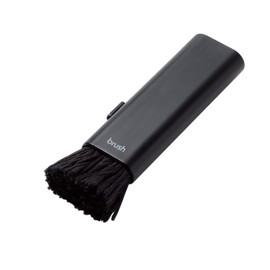 Elecom KBR-014AS Cleaner Brush, Anti-Static Fiber, Compact, Storage-Type, 2-Way, Includes Gap Brush, Washable, Dust-Removing, Black