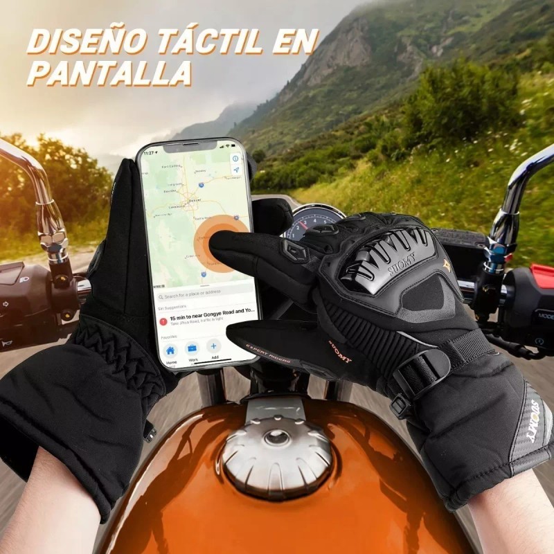 ILIKEORIENTILIKEORIENT Guantes Impermeables Y Térmicos Con Protecciones Motociclism