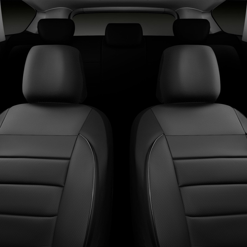 CAR PASS Faux Leather Car Seat Covers Front Seats Only,