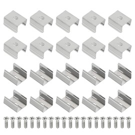 PATIKIL LED Strip Clips, 120pcs Stainless Steel Mounting Brackets Fixing Clip Clamp Support Holder with Screws for 11mm to 12mm LED Strip Lighting Cable