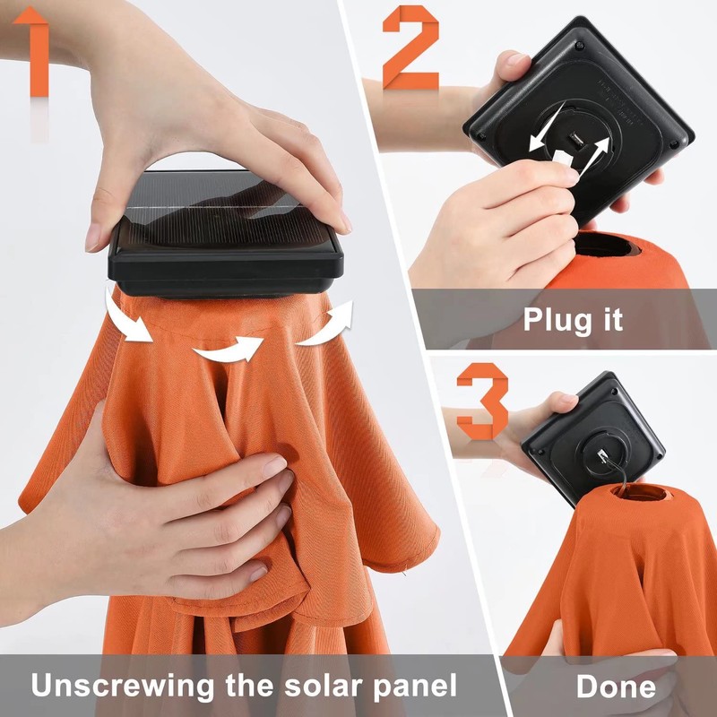 ABCCANOPY Durable Solar Led Patio Umbrellas with 32LED Lights 9FT