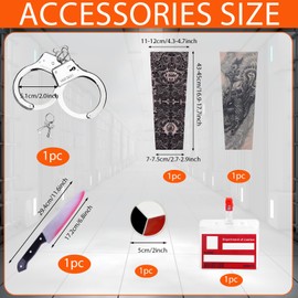 Prisoner Costume Men's Orange Prisoner Prisoner Outfit Convict Jumpsuit Prison Women's Criminal Jumpsuit Prisoner Robber Cosplay Carnival (L)