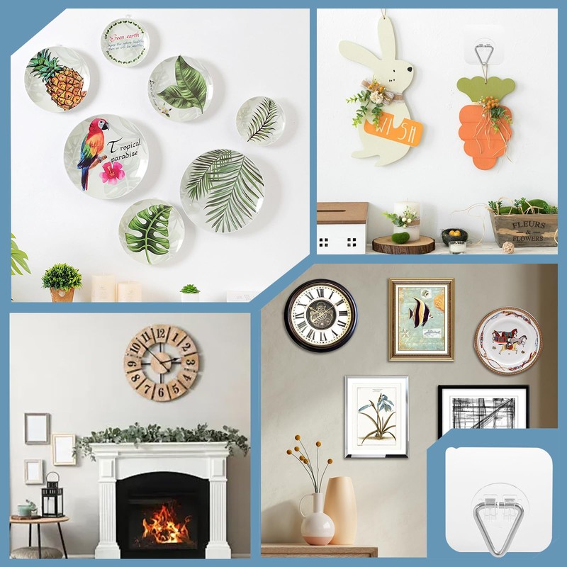 DIDUDIDU Wall Plate Hangers for Display - Invisible Adhesive Picture