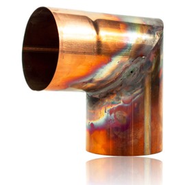 Copper Elbow 120 mm with 87 Degrees, Pipe Angle with Plug-In Chamfer for Easy Installation, Pipe Angle Elbow for Copper Rain Pipes in DN 120