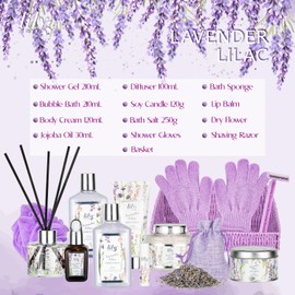 Valentines Day Gifts Basket Set for Women - 15-Piece Bath & Body Gift Set, Spa Gift Basket, Bath Collection | Birthday, Mothers Day Gifts for Mom, Christmas Gift, Perfect Present for Her & Mom