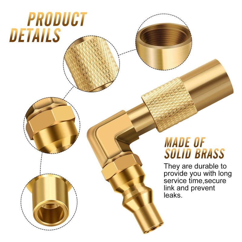WADEO Low Pressure 1/4 inch RV Quick Connect Elbow Adapter