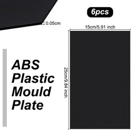 OLYCRAFT 6 Sheets Black ABS Plastic Panel 25 x 15 cm ABS Plastic Plate 0.5 mm Thick Hard Plastic Plate Flexible Plastic Panel Made of Polystyrene for the Construction of Model Building Materials