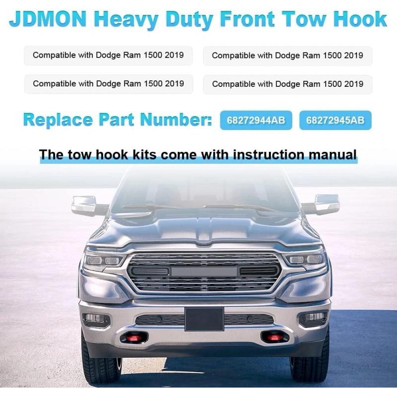 Autopartszone Red Heavy Duty Front LH & RH Tow Hook