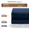 BTTN Navy Blue 3 in 1 Linen Textured Shower Curtain