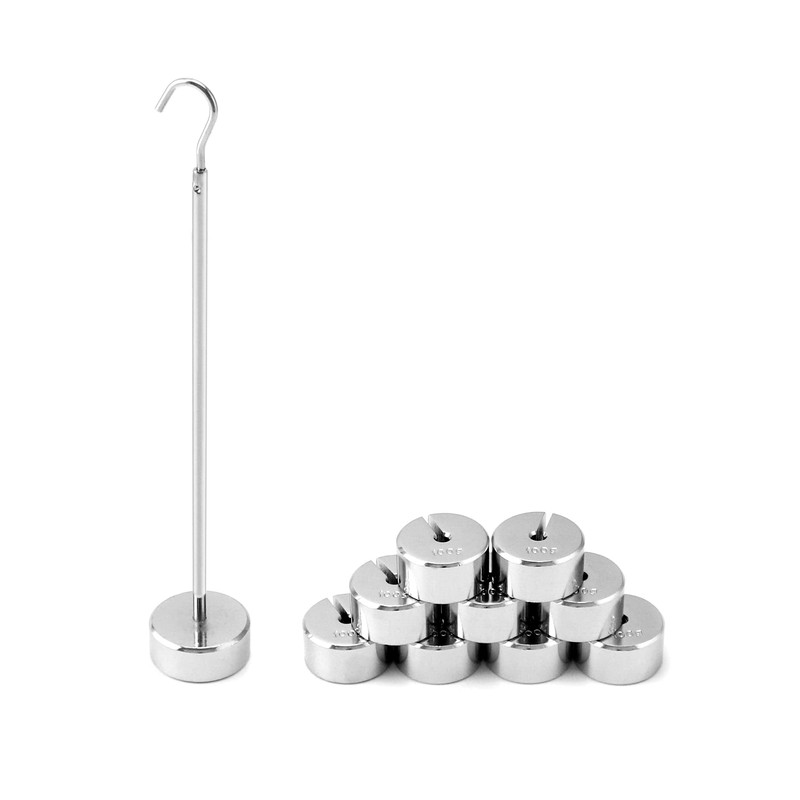 QWORK Lab Slotted Mass Set, 2 Set of Chromium-Plated Metal