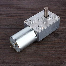 DC 12V Reversible High Torque Turbine Worm Gear Motor Speed Reduction Electric Motor Total Metal 62 (rpm) (62RPM)