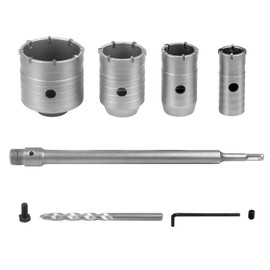 MAXAZTEX Dry Core Drill Bit Set for Concrete 6 Pieces – 30/40/50/68mm Alloy Hole Saws with 320mm Round Shank & SDS-Plus Adapter – for Brick, Masonry, Cement, Stone, Tile, and AC Installation