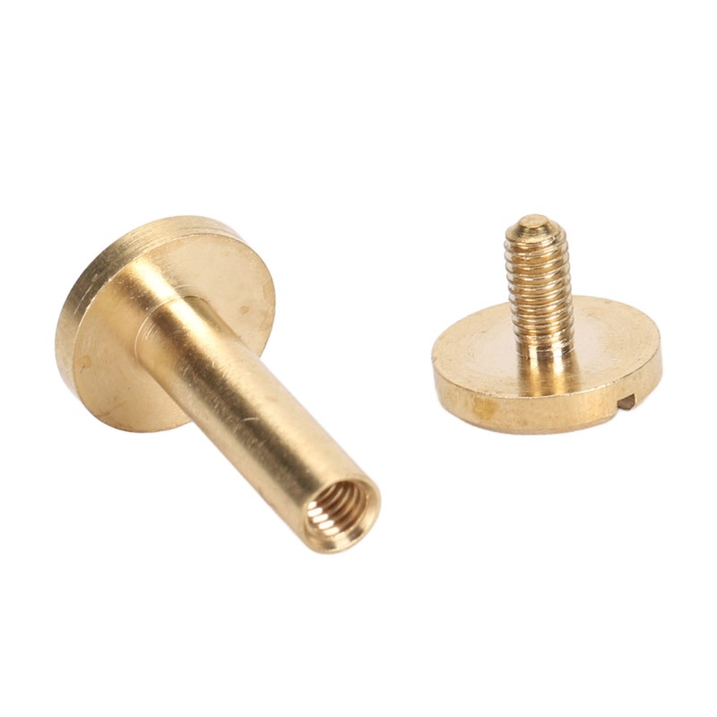 50 Set Binding Rivet Round Flat Head Brass Slot Screw