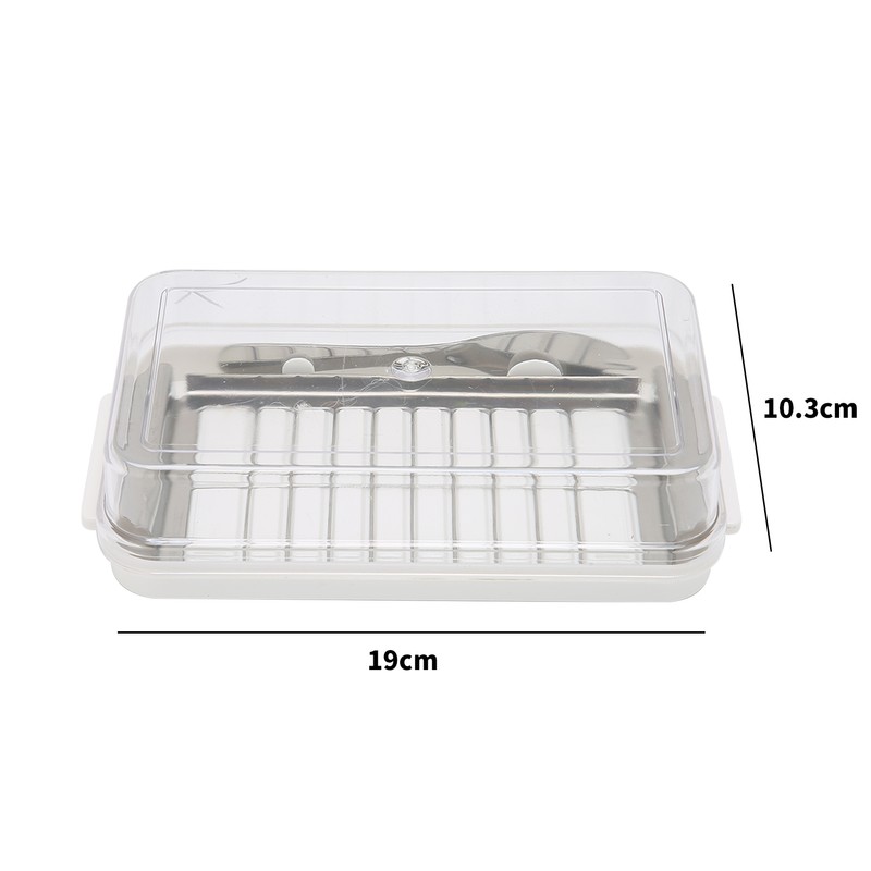 Stainless Steel Butter Cutter Box Cheese Storage Container with Transparent