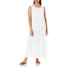 Max Studio womens Cotton Sleeveless Tiered Maxi Dress, White, X-Small US
